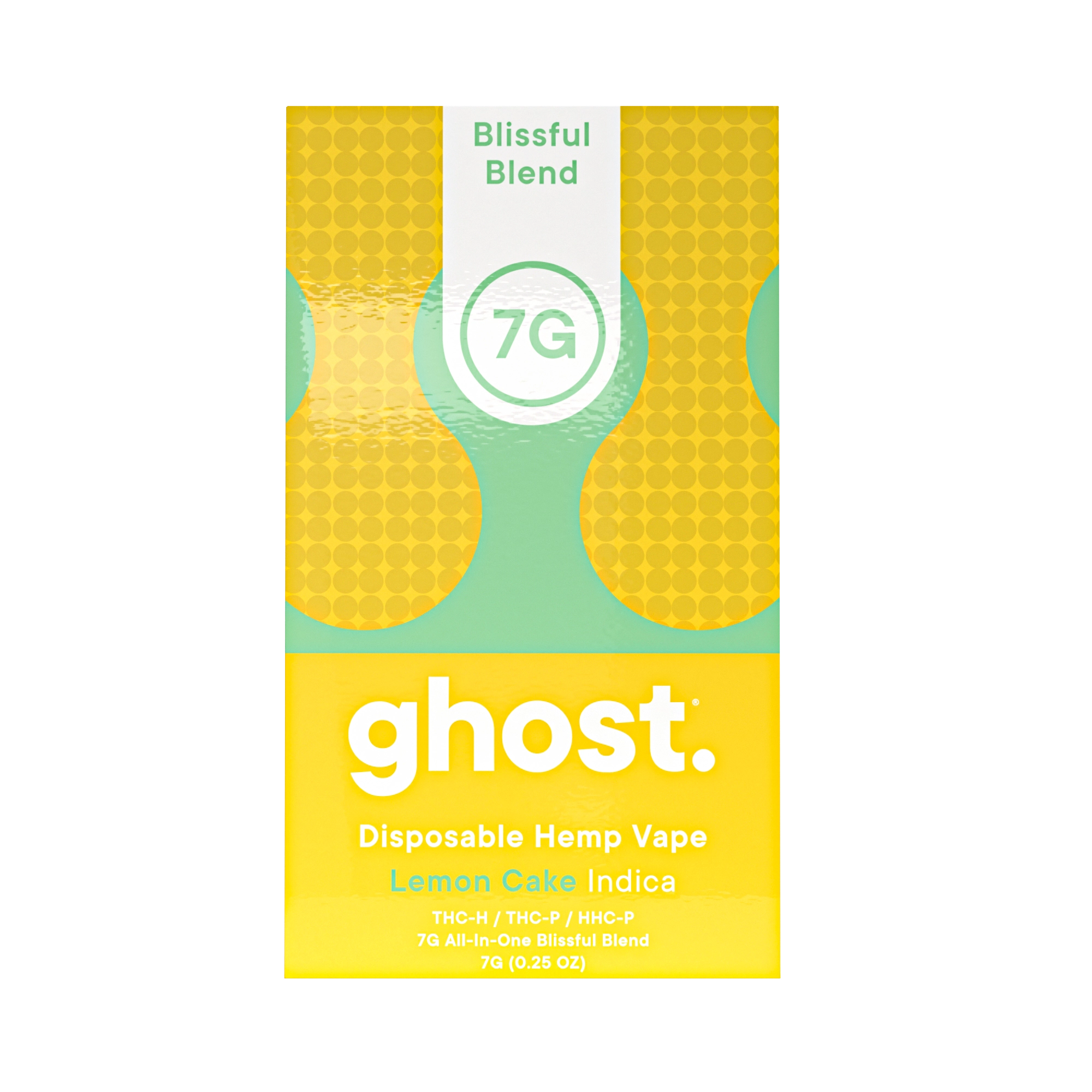 Ghost Hemp Blissful Blend Lemon Cake single unit box for all-in-one vape with THCp, HHCp, and THCh