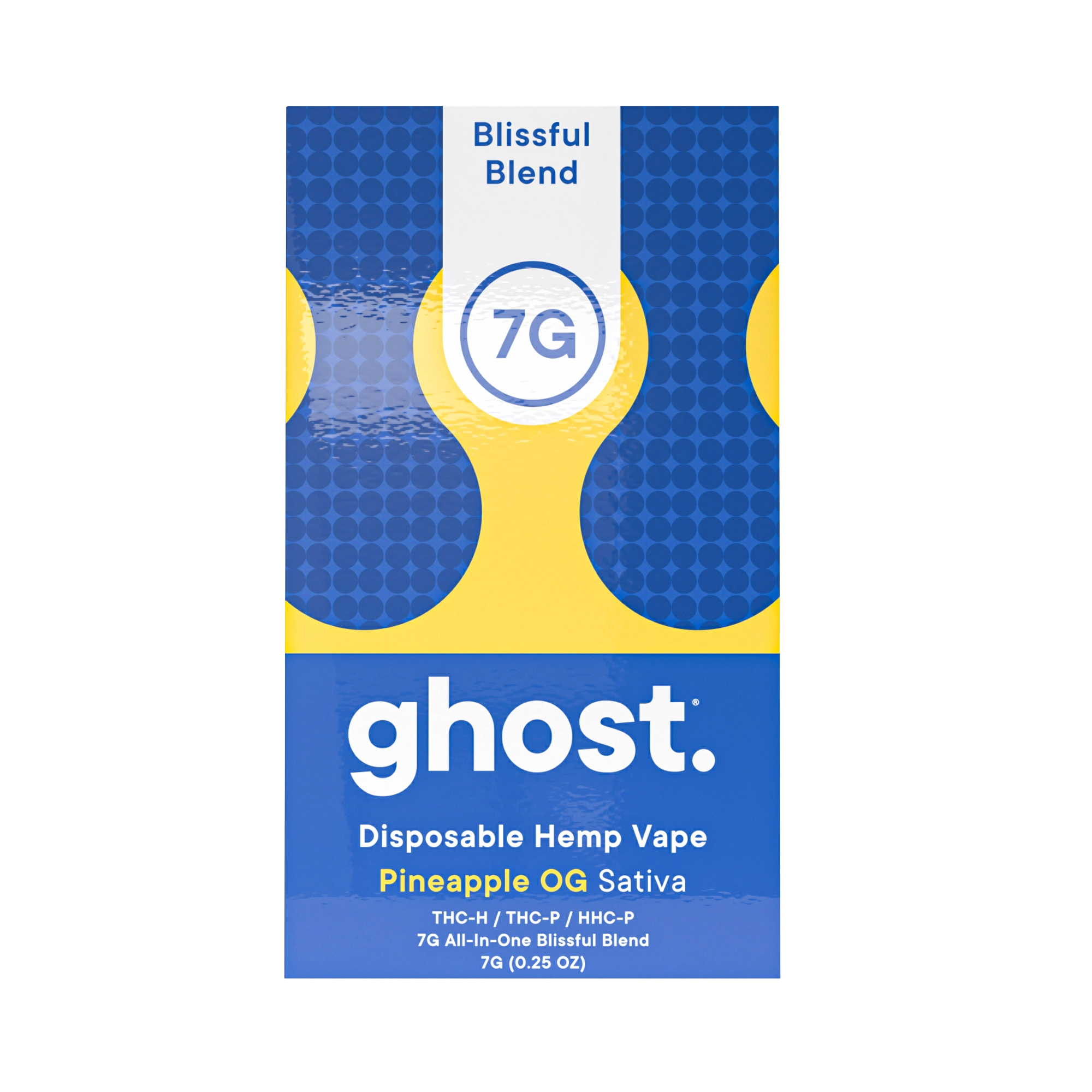 Ghost Hemp Blissful Blend Pineapple OG single unit box for all-in-one vape with THCp, HHCp, and THCh
