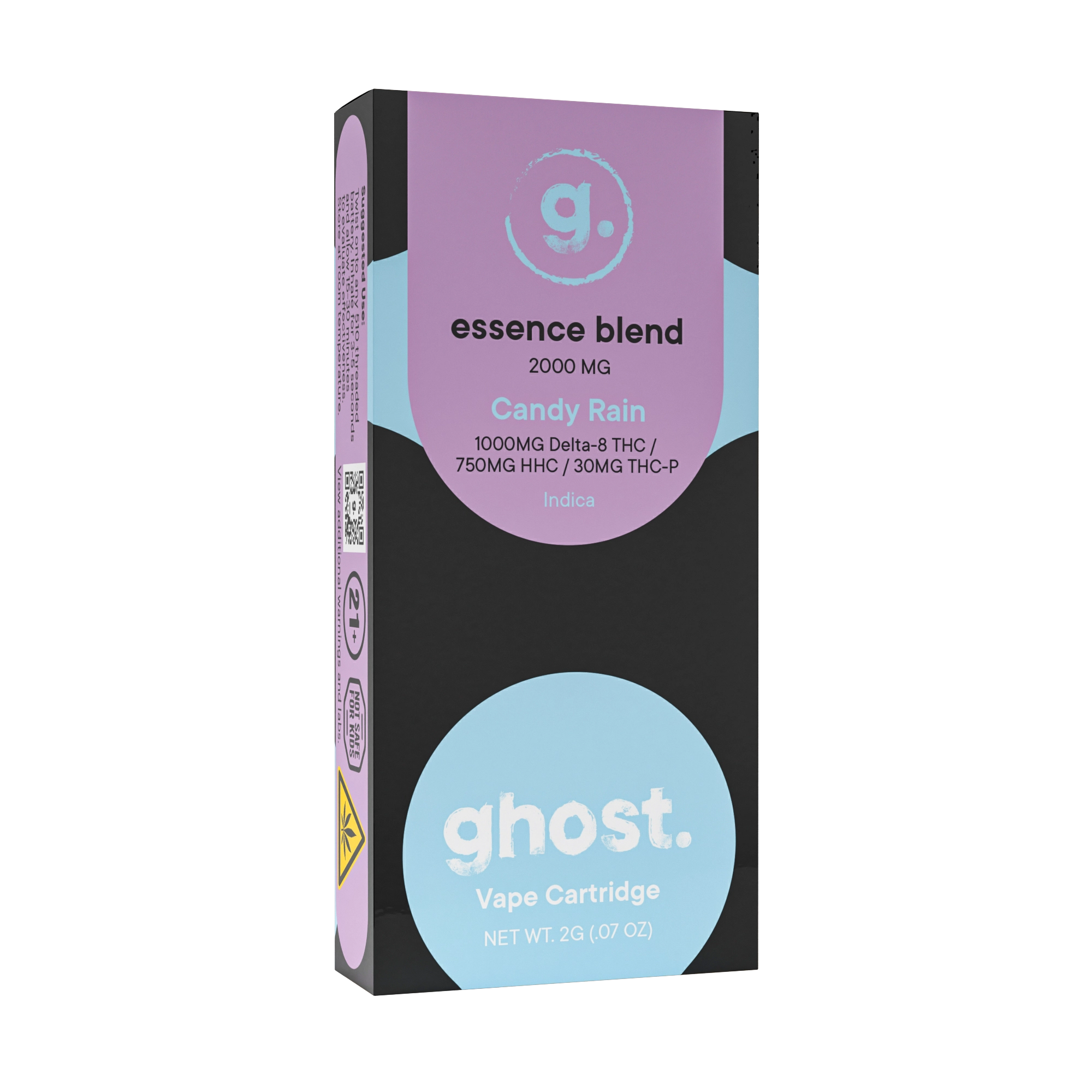 Ghost Hemp Essence Blend Candy Rain vape with Delta 8 THC, HHC, and THCp in 2-gram cartridge