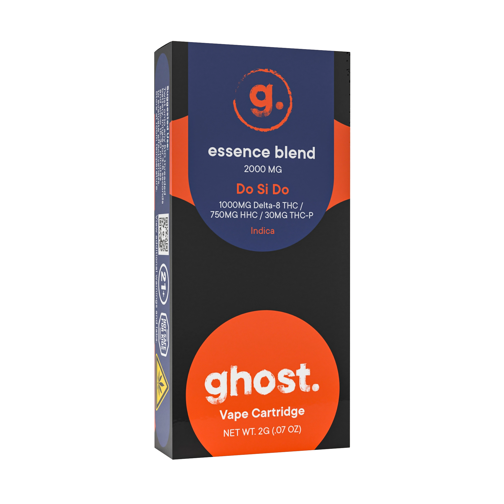 Ghost Hemp Essence Blend Do Si Do vape with Delta 8 THC, HHC, and THCp in 2-gram cartridge
